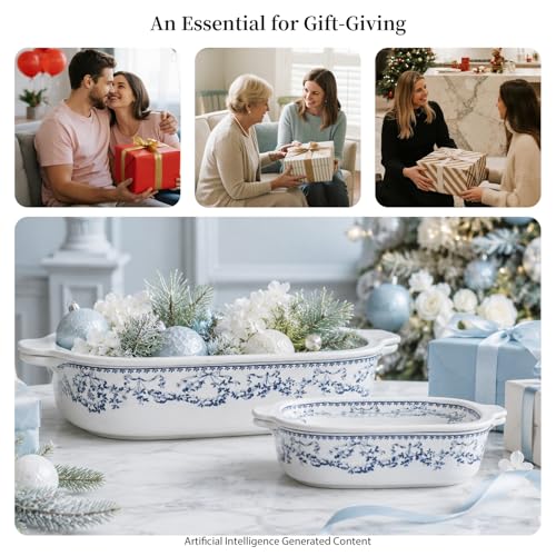 Ceramic Casserole Dish with Lids for Oven (4 Count)