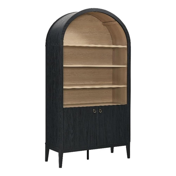 Nolan Tall Arched Storage Display Cabinet in Black