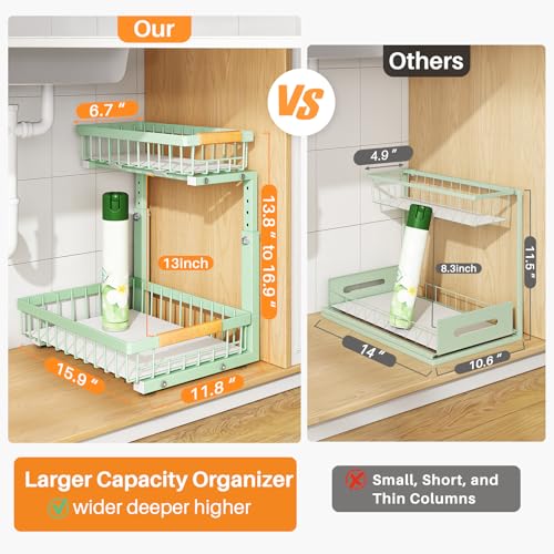 Under Sink Organizer (Large-2-Pack / Green)