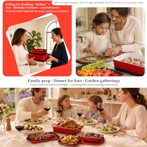 Ceramic Casserole Dish with Lid 6 Pcs (6 Count)