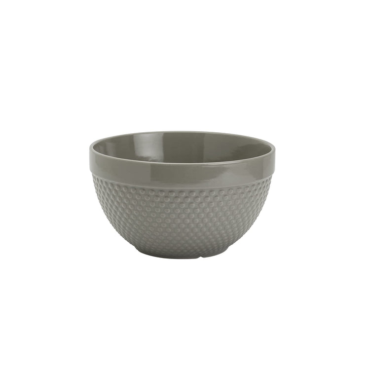 Tabletops Gallery Hobnail Style 4 Piece Timeless Grey Stoneware Nesting Mixing Bowl Set for Baking and Cooking