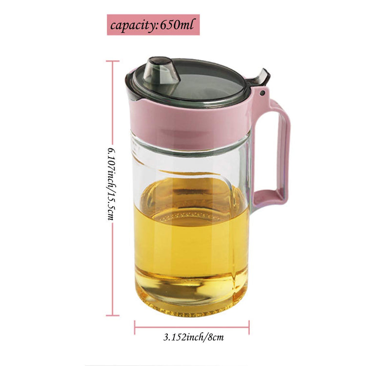 Oil Dispenser Vinegar Dispenser Maple Syrup Dispenser Glass Bottle Cruet No Drip Plastic Bottle Spout with Protective Cap drip Free Pour spout restarant 22Oz