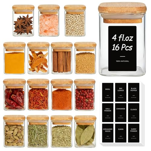 Spice Jars 4oz 16 Pack (4 fl oz x 16)
