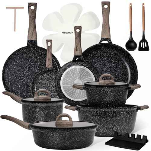 22 Piece Ceramic Cookware Set with Utensils