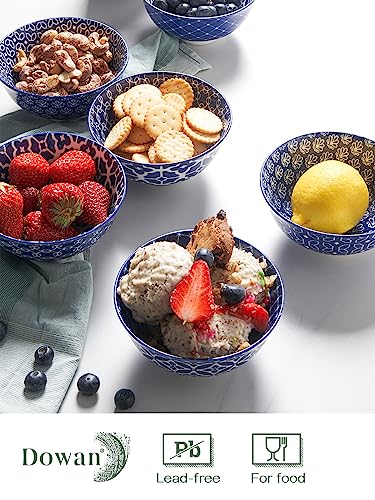 Small Dessert Bowls Set of 6 (Vintage Blue / 10 OZ)