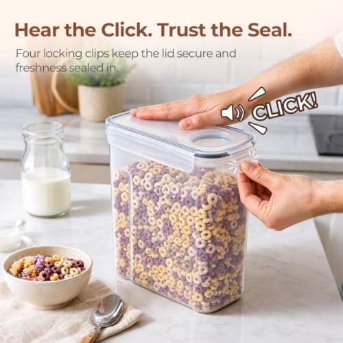 Airtight Cereal Storage Containers with Lids 6.7Qt 2Pack (6.7Qt-Rectangle)