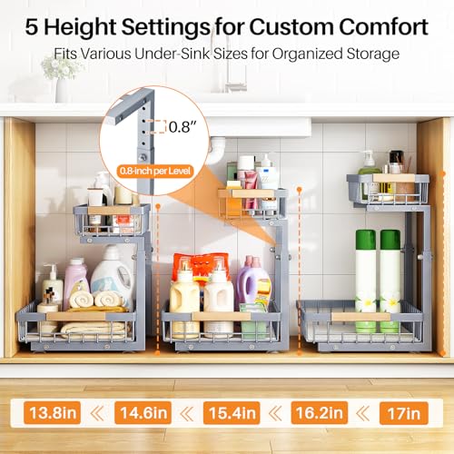 Under Sink Organizer (Large-1-Pack / Grey)