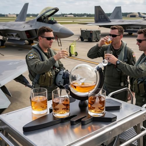 Fighter Jet Wine & Whiskey Decanter Set F16