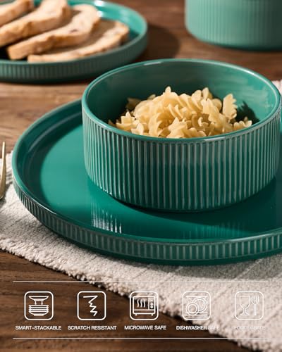 Ceramic Plates and Bowls Set (12 Count)