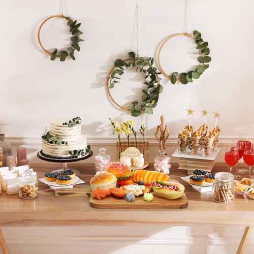 16 Pcs Acacia Wood Cutting Board with Handles Bulk (16 Count)