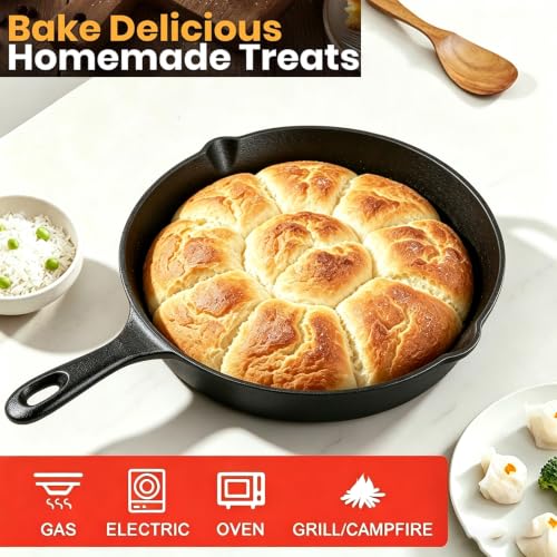 Cast Iron Skillet Set 3 Piece 6 8 10 Inch Pre (6.8.10)