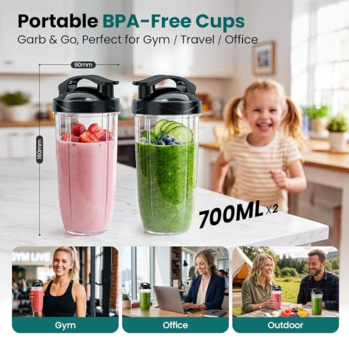 Smoothie Blender Grinder Combo (Black Silver)