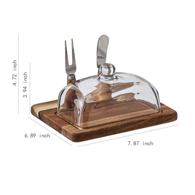 Butter Dish with Knife and Glass Lid