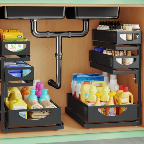 Under Sink Organizer (2Pack-3Tier / Black)