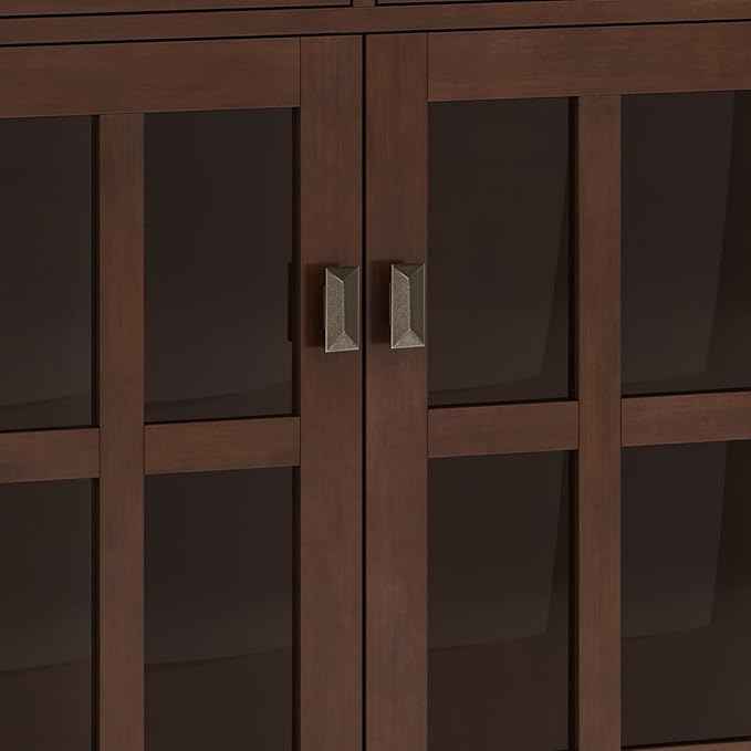 SIMPLIHOME Artisan SOLID WOOD 36 Inch Wide Contemporary Entryway Storage Cabinet in Russet Brown, For the Living Room, Entryway and Family Room