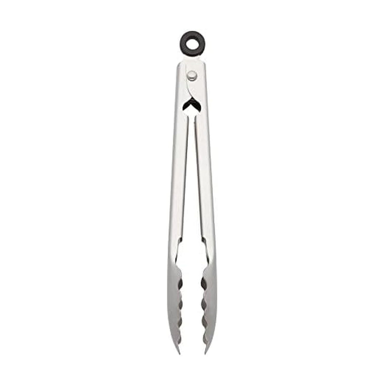 Gourmet Stainless Steel Serving Tongs with Hang Hook and Secure Closing Lock
