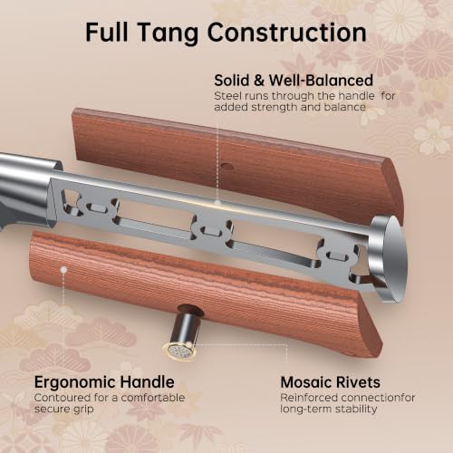5 Inch Japanese Utility Knife with Full Tang Rosewood Handle
