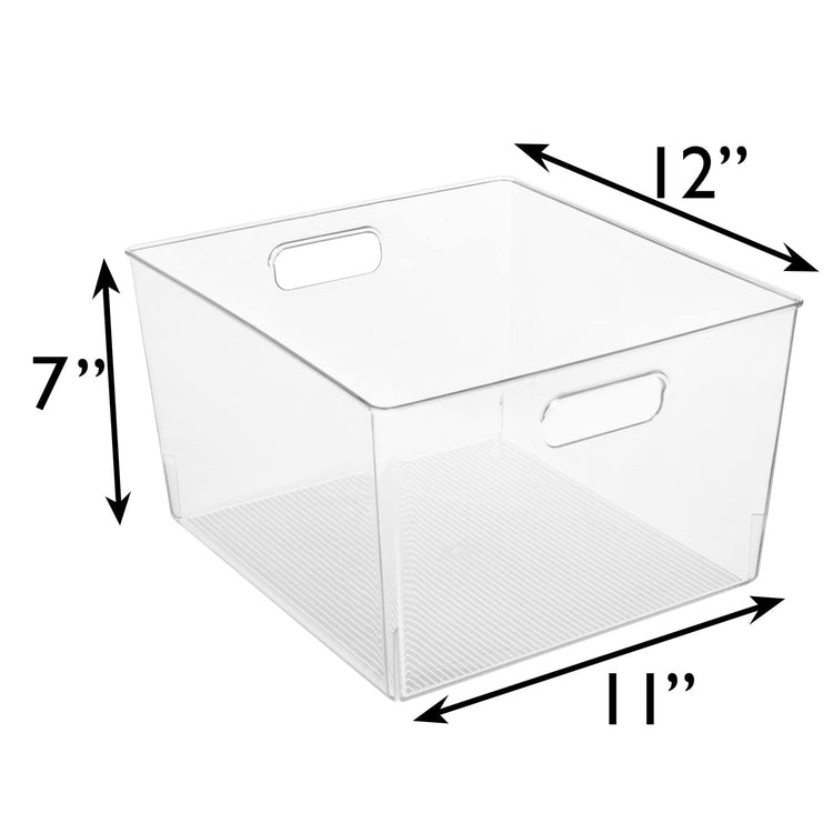 Clear Plastic Storage Bins for Kitchen (4 Count)