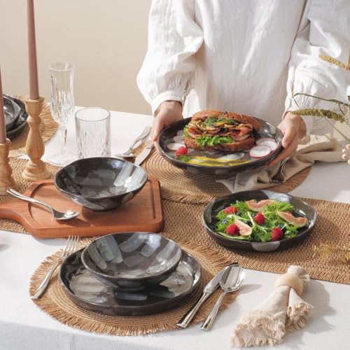 Handcrafted Stoneware Dinnerware Set (Heritage Earth / service for 4)