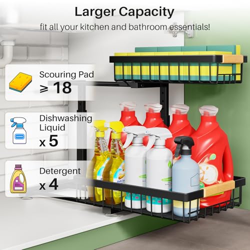 Under Sink Organizer (Black / 2 Pack)