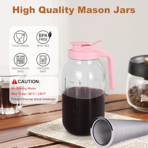 Cold Brew Coffee Maker (Pink / 64 Ounces)