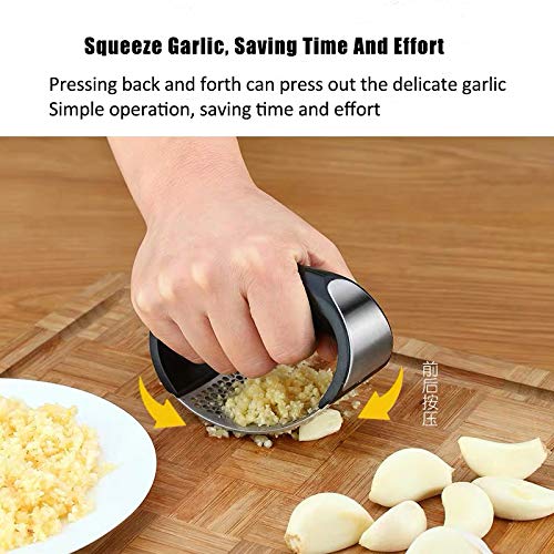 Garlic press kitchen tool garlic peeler stainless steel professional ginger crusher ergonomic labor
