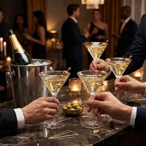Gold Rim Martini Glasses