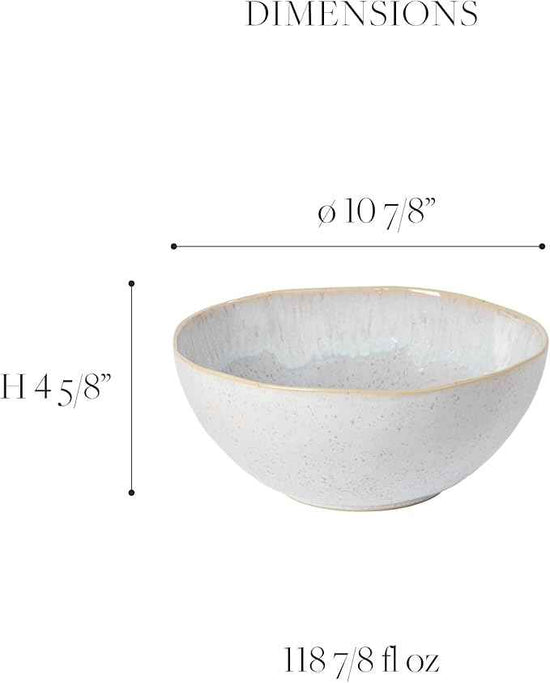 Casafina Ceramic Stoneware 11" x 4.5", 119 oz Serving Bowl - Eivissa Collection, Sea Blue | Microwave & Dishwasher Safe Dinnerware | Food Safe Glazing | Restaurant Quality Serveware