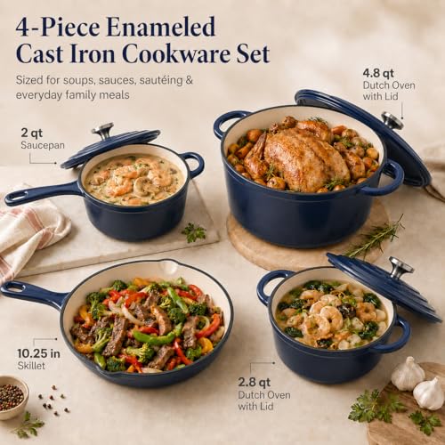 Enameled Cast Iron Cookware Set