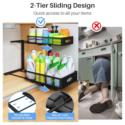 Under Sink Organizer (Black / 1-Pack)