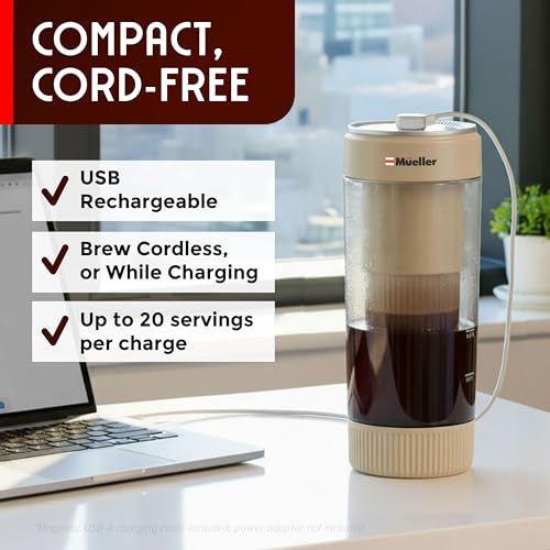 Mueller RapidBrew Cold Brew Coffee Maker (Cappuccino Beige)