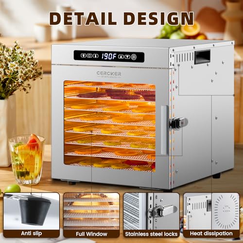 Meat Dehydrator for Jerky Maker 9 Trays 1000W Dryer Machine for Fruit Beef
