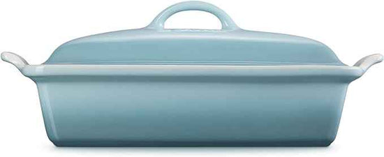 Le Creuset Stoneware Heritage Covered Rectangular Casserole, 4 qt. (12" x 9"), Sea Salt