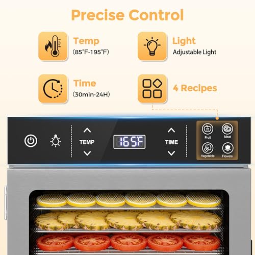 400W Food Dehydrator with 10 Trays for Jerky