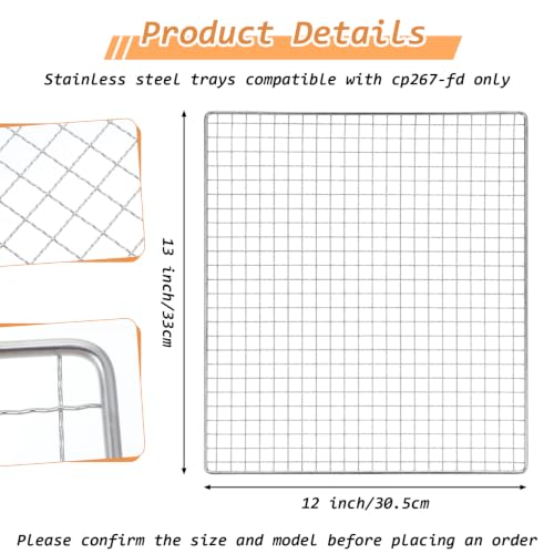 5 Pcs 13x12 Inch Dehydrator Trays Compatible with CP267 (5 Count)