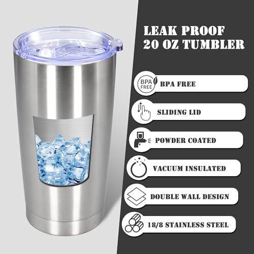 20 oz Tumbler Insulated Tumblers Stainless Steel Coffee Mug (Stainless Steel)