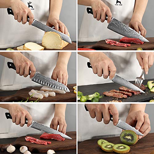 Damascus Kitchen Knife Sets (9 Count)