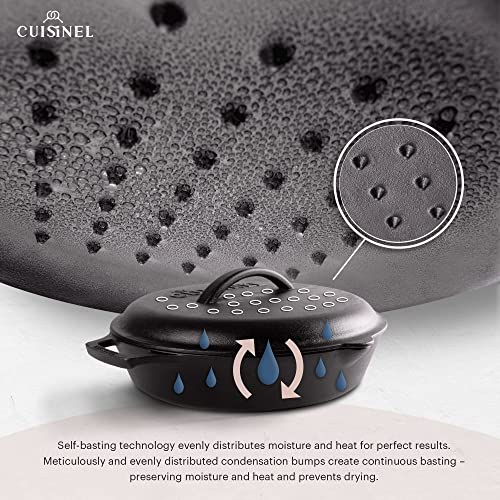 Cast Iron Skillet + Cast Iron Lid Set (Dual Handle Skillet + Cast Iron Lid / 8"+10"+12")