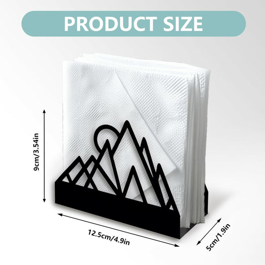 Geometric Mountains Decor Black Metal Napkin Holder for Table