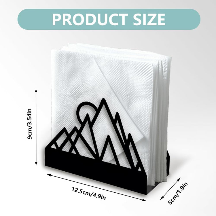 Geometric Mountains Decor Black Metal Napkin Holder for Table