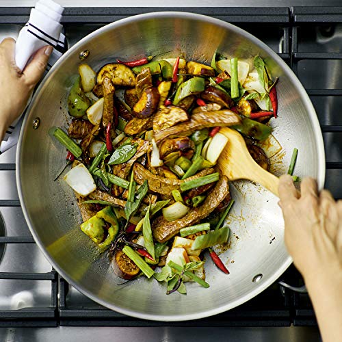 5 Ply Clad Stainless Steel Induction Wok