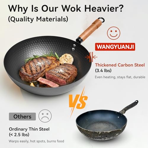 Carbon Steel Wok Pan with Lid (12.6 INCH)