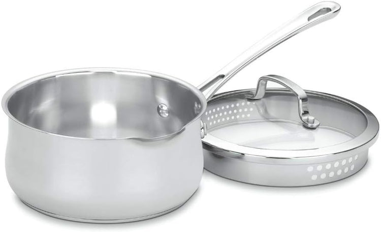 Cuisinart 419-18P 2-Quart Pour Saucepan with Cover Contour Cookware, Stainless Steel - Nestoria