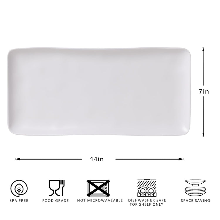 White Melamine Rectangular Serving Platter (4 Count)