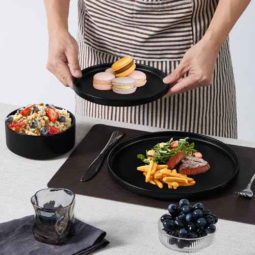 Black Dinnerware Sets with Pasta Bowls