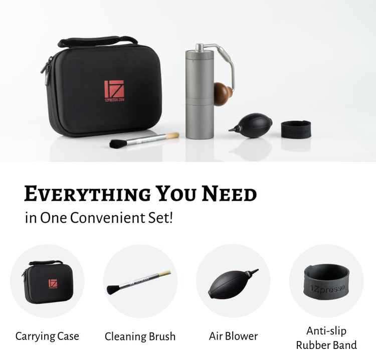1Zpresso X-Ultra Manual Coffee Grinder-Midnight Black, Well-built Sturdy Metal Body, Assembly Stainless Steel Burr, Numerical External Setting, Magnet Catch Cup, Faster Grind Efficiency Portable Mil