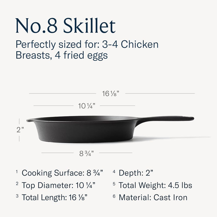 No.8 Medium Cast Iron Skillet