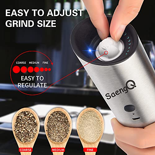 Gravity Electric Salt and Pepper Grinders refillable 1 Pack (1 Rechargeable Salt Pepper Grinder)