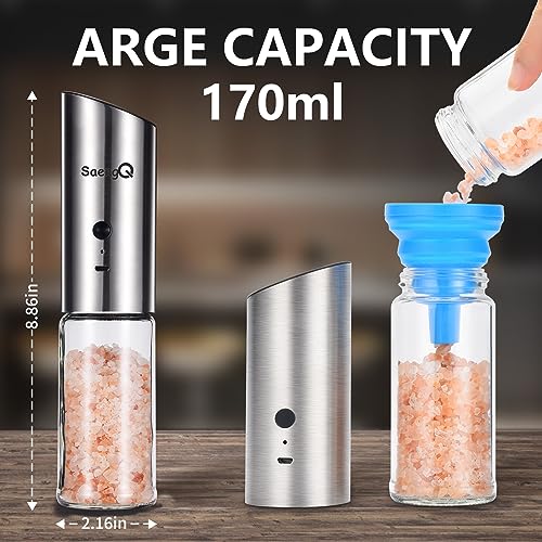 Electric Salt and Pepper Grinder Set (silvery white)