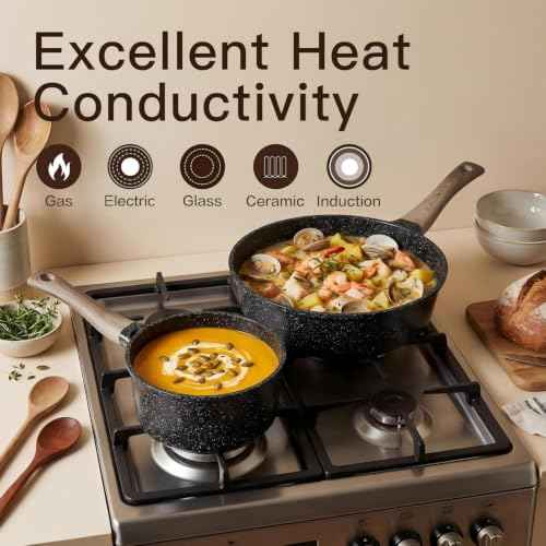 22 Piece Ceramic Cookware Set with Utensils